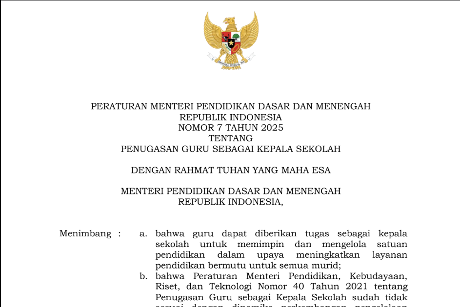 Pengangkatan Kepala Sekolah Negeri Berdasarkan Aturan Terbaru